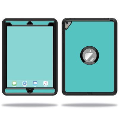 MightySkins Skin Compatible with OtterBox Defender Apple iPad Pro 9.7 Case wrap Cover Sticker Skins Solid Turquoise