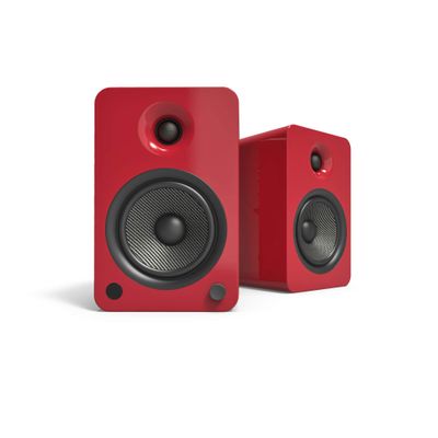 Kanto YU6GR Powered Bookshelf Speakers with Bluetooth and Phono Preamp | Pair | Gloss Red