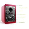 Kanto YU6GR Powered Bookshelf Speakers with Bluetooth and Phono Preamp | Pair | Gloss Red view 3
