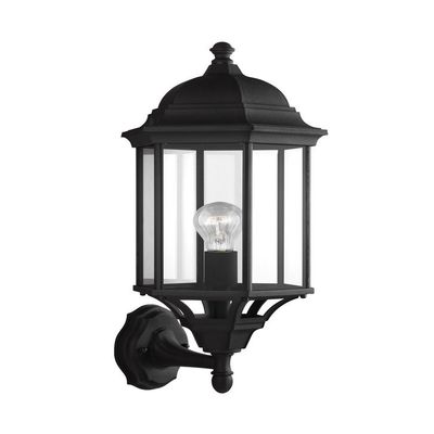 Sea Gull Lighting Generation 8638701-12 Transitional One Light Outdoor Wall Lantern from Seagull-Sevier Collection in Black Finish, Large
