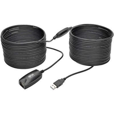 Tripp Lite 15M USB 2.0 Hi-Speed Active Extension Repeater Cable USB-A M/F 49ft (U026-15M), Black