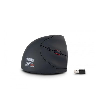 Urban Factory Ergonomic Wireless Laser Mouse 4 Buttons 2.4 GHz, Black/Gray (EMR20UF)