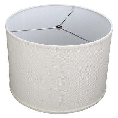FenchelShades.com 16" Top Diameter x 16" Bottom Diameter 11" Height Cylinder Drum Lampshade USA Made (Burlap Off White)