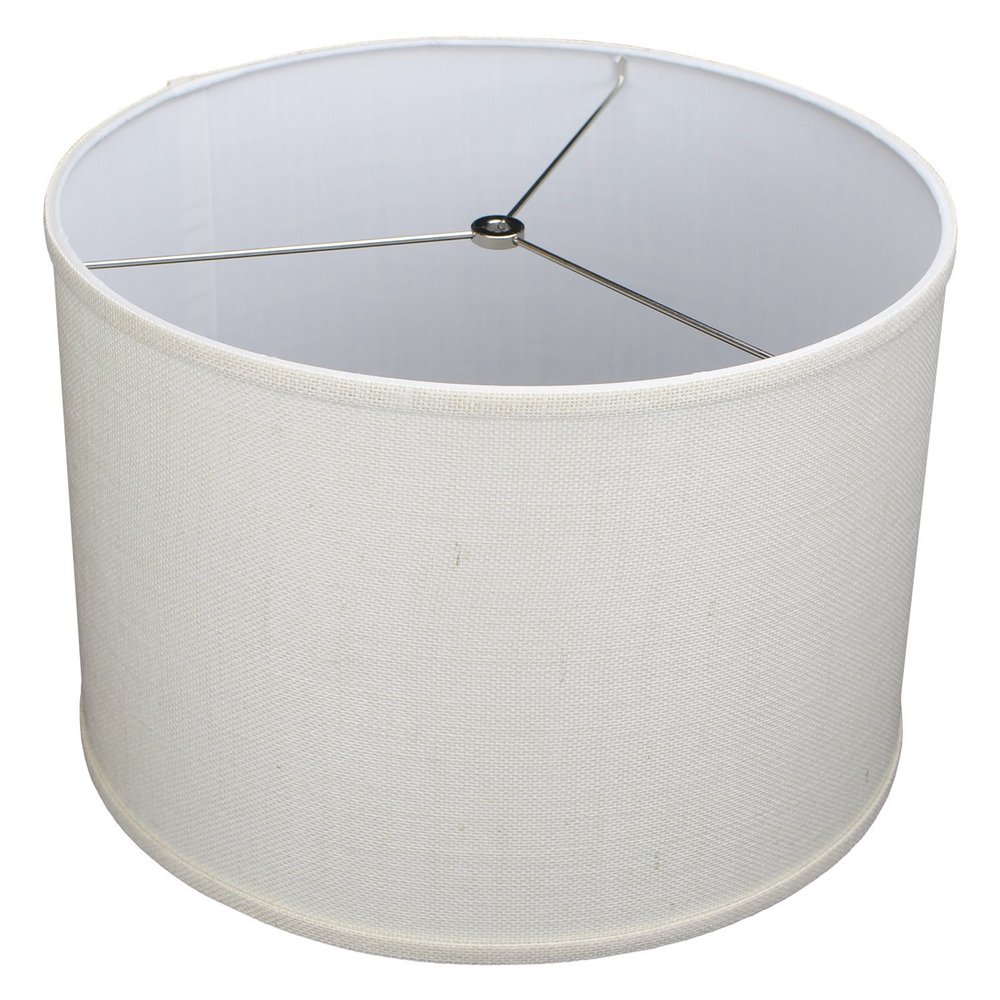 FenchelShades.com 16" Top Diameter x 16" Bottom Diameter 11" Height Cylinder Drum Lampshade USA Made (Burlap Off White)