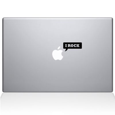 The Decal Guru I Rock Speech Bubble MacBook Decal Vinyl Sticker - 15" MacBook Pro (2016 & Newer) - Black (1096-MAC-15X-BLA)