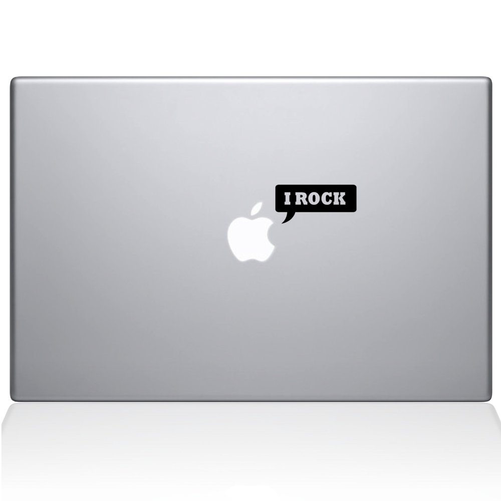 The Decal Guru I Rock Speech Bubble MacBook Decal Vinyl Sticker - 15" MacBook Pro (2016 & Newer) - Black (1096-MAC-15X-BLA)