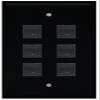 RiteAV 1 Gang 6 Port Cat5e Ethernet Wall Plate - Black view 1