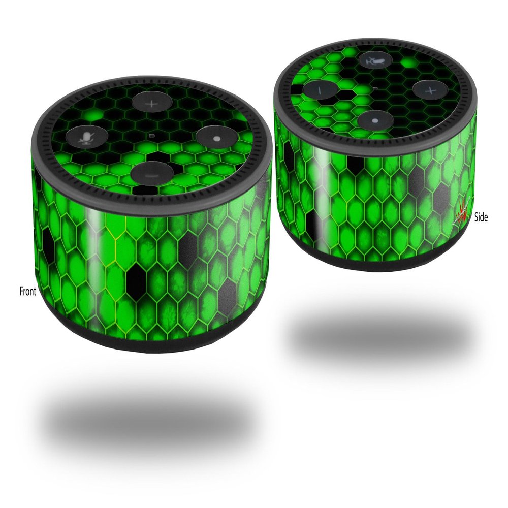 Skin Wrap Decal Set 2 Pack for Amazon Echo Dot 2 - HEX Green (2nd Generation ONLY - Echo NOT Included)