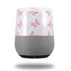 Pastel Butterflies Pink on White - Decal Style Skin Wrap fits Google Home Original (Google Home NOT Included) view 1