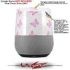 Pastel Butterflies Pink on White - Decal Style Skin Wrap fits Google Home Original (Google Home NOT Included) view 2