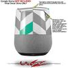 Chevrons Gray and Turquoise - Decal Style Skin Wrap fits Google Home Original (Google Home NOT Included) view 2