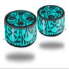 Skin Wrap Decal Set 2 Pack for Amazon Echo Dot 2 - Skull Patch Pattern Blue (2nd Generation ONLY - Echo NOT Included) view 1