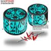 Skin Wrap Decal Set 2 Pack for Amazon Echo Dot 2 - Skull Patch Pattern Blue (2nd Generation ONLY - Echo NOT Included) view 2