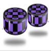 Skin Wrap Decal Set 2 Pack for Amazon Echo Dot 2 - Checkers Purple (2nd Generation ONLY - Echo NOT Included) view 1