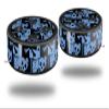 Skin Wrap Decal Set 2 Pack for Amazon Echo Dot 2 - Skull Checker Blue (2nd Generation ONLY - Echo NOT Included) view 1