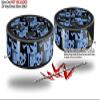 Skin Wrap Decal Set 2 Pack for Amazon Echo Dot 2 - Skull Checker Blue (2nd Generation ONLY - Echo NOT Included) view 2
