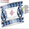Skin Wrap Decal Set 2 Pack for Amazon Echo Dot 2 - Skull Checker Blue (2nd Generation ONLY - Echo NOT Included) view 3