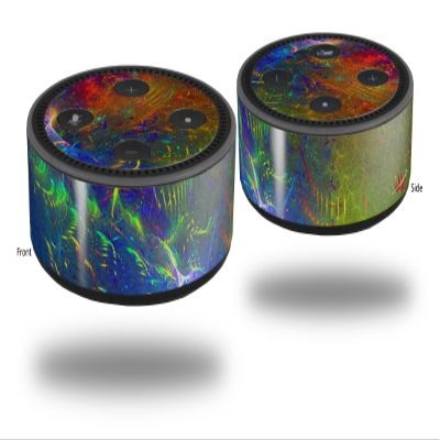 Skin Wrap Decal Set 2 Pack for Amazon Echo Dot 2 - Fireworks (2nd Generation ONLY - Echo NOT Included)