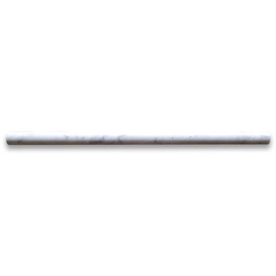 Stone Center Online Carrara White Marble 5/8x12 Pencil Liner Trim Molding Polished Kitchen Bath Wall Floor Backsplash Shower (1 piece)