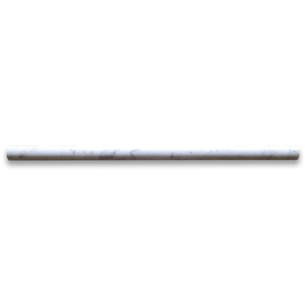 Stone Center Online Carrara White Marble 5/8x12 Pencil Liner Trim Molding Polished Kitchen Bath Wall Floor Backsplash Shower (1 piece)