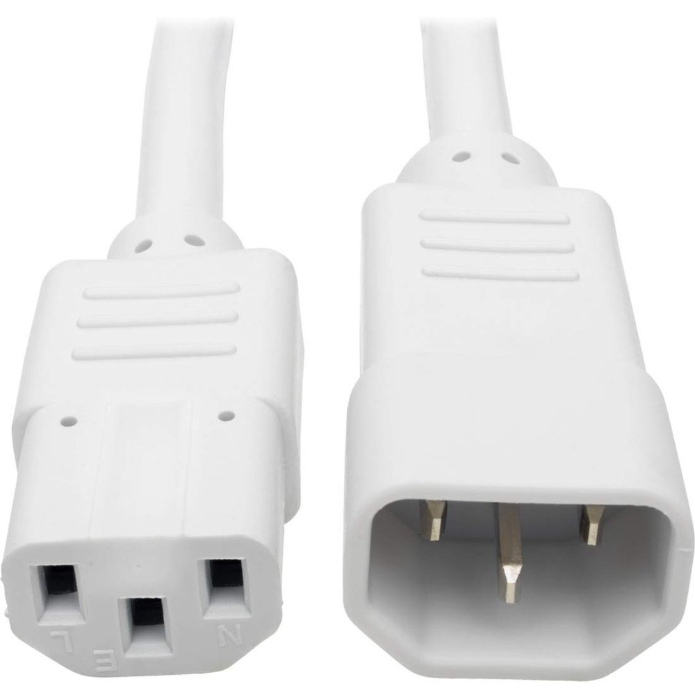 Tripp Lite 3 ft. Heavy Duty Power Extension Cord, C14 to C13, 15A, 14 AWG, White (P005-003-AWH)