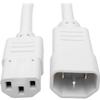 Tripp Lite 3 ft. Heavy Duty Power Extension Cord, C14 to C13, 15A, 14 AWG, White (P005-003-AWH) view 1