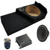 American Sound Connection 48CWR124 Compatible with GMC Sierra Double Cab 2014-2018 12" CompR CWR12 500W RMS 4 Ohm Subwoofer, 46CXA8001 1600W Sub Amp and GM1X12-DCAB14UP Sub Box Enclosure, view 1