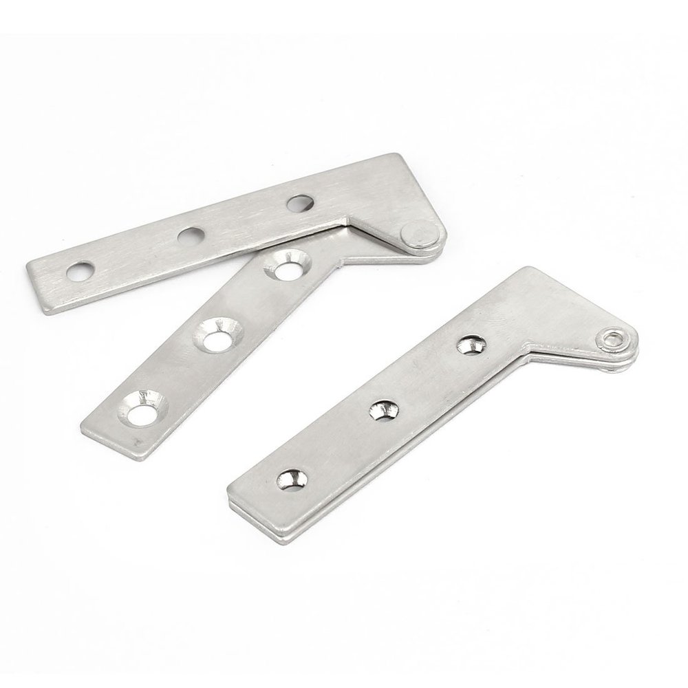 uxcell 62mmx24mm 6 Holes 360 Degree Rotatable Door Pivot Hinges Silver Tone 2pcs