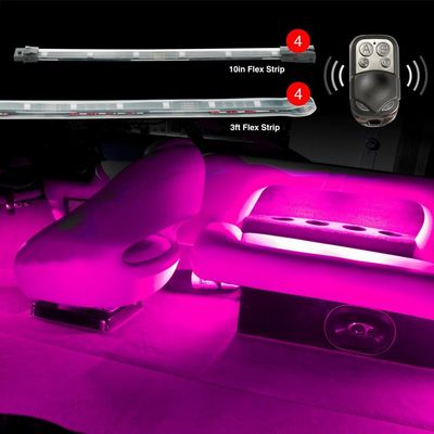 4pc 36" + 4pc 10" Strips Boat Marine Interior Accent Lighting Million Color Remote Controlled Interior LED Accent Light Kit for Yacht Pontoon Mastercraft Malibu Supra Tracker Yamaha Supra Bayliner