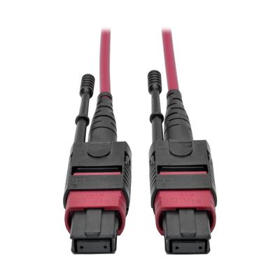 Tripp Lite 3M MTP MPO Multimode Patch Fiber Optic Cable 12 Fiber 40/100Gb OM4 50/ 125 CMP Magenta 9.8ft (N845-03M-12-MG)