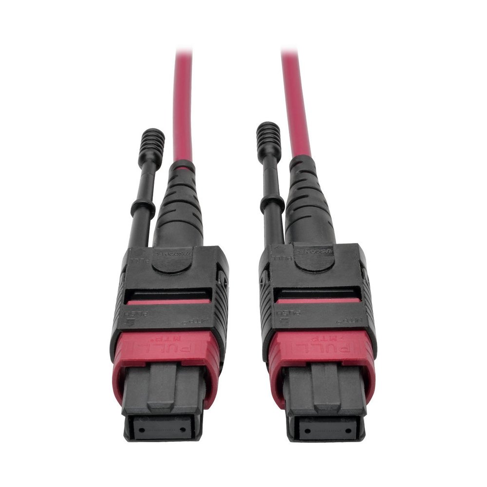 Tripp Lite 3M MTP MPO Multimode Patch Fiber Optic Cable 12 Fiber 40/100Gb OM4 50/ 125 CMP Magenta 9.8ft (N845-03M-12-MG)