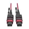 Tripp Lite 3M MTP MPO Multimode Patch Fiber Optic Cable 12 Fiber 40/100Gb OM4 50/ 125 CMP Magenta 9.8ft (N845-03M-12-MG) view 1