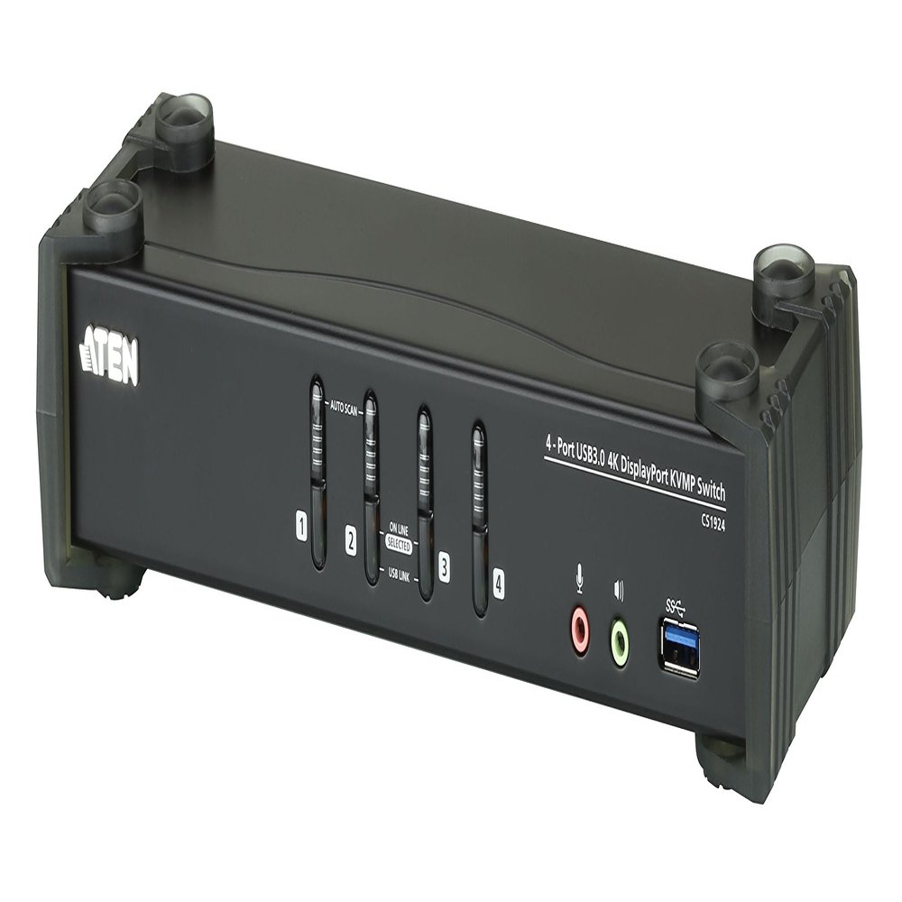 Aten CS1924 4Port USB3.0 4K DisplayPort KVMP Switch Support up to 4096x2160 at 60Hz Retail