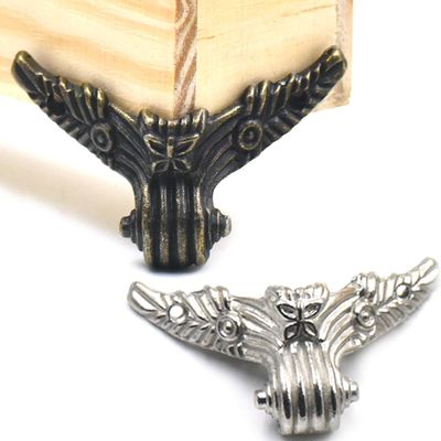 Fujiyuan 5 pcs 27mm Alloy Jewelry Chest Box Wood Decorative Feet Leg Corner Protector Guard Furniture BRONZE