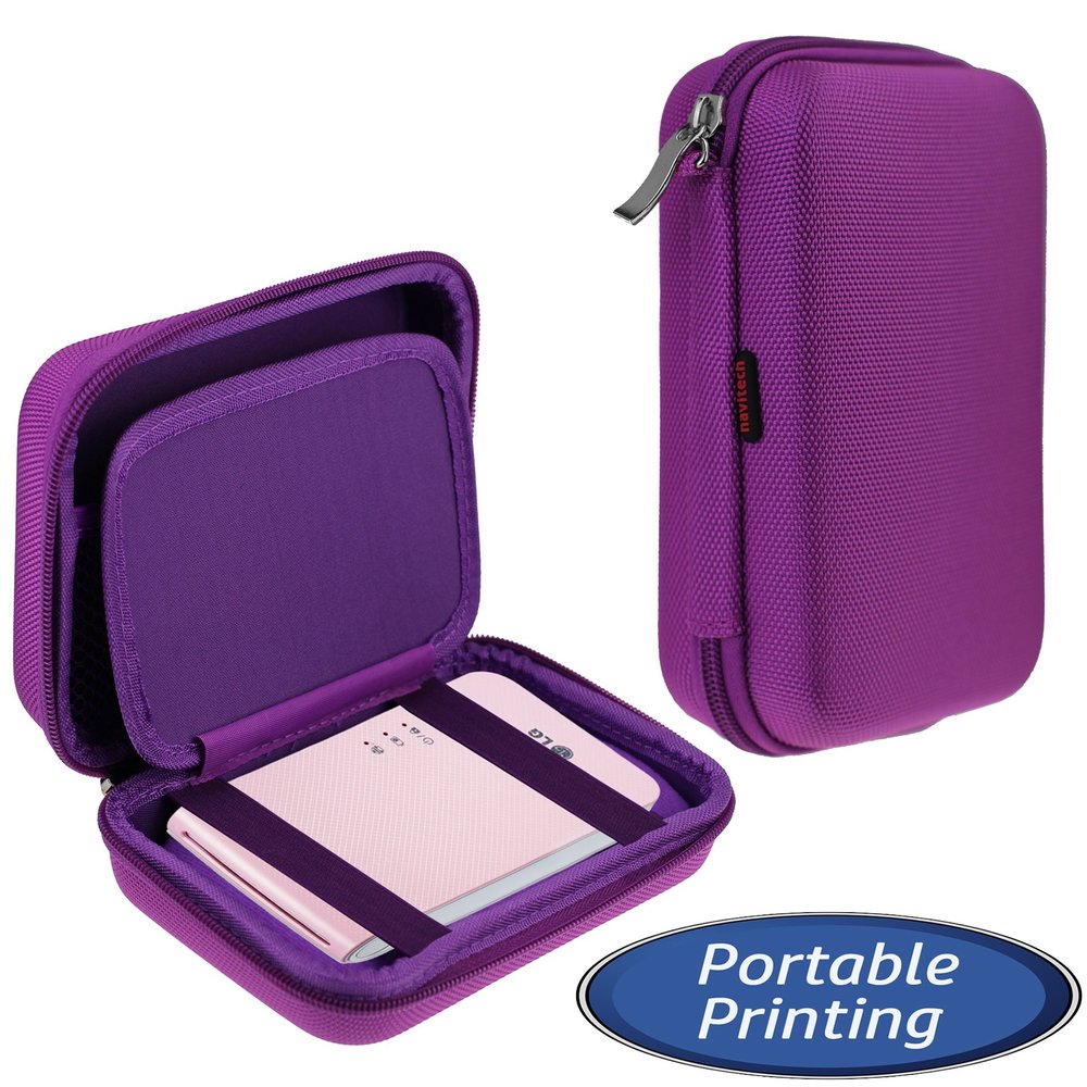 Navitech Purple Handheld Pocket/Portable/Mobile Printer Carrying Case Compatible with LG Portable Mobile Pocket Photo PD241 PD241T