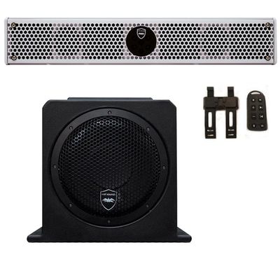 Wet Sounds Package - White Stealth 6 Ultra HD Sound Bar w/Remote and AS-10 10" 500 Watt Powered Stealth Subwoofer