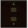 RiteAV 1 Gang 2 Port Cat5e Ethernet Wall Plate - Brown - Bracket Included view 1