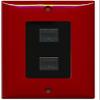 RiteAV Decorative 1 Gang 2 Port Cat5e Ethernet Wall Plate - Red/Black view 1