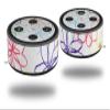 Skin Wrap Decal Set 2 Pack for Amazon Echo Dot 2 - Kearas Flowers on White (2nd Generation ONLY - Echo NOT Included) view 1