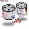 Skin Wrap Decal Set 2 Pack for Amazon Echo Dot 2 - Kearas Flowers on White (2nd Generation ONLY - Echo NOT Included) view 2