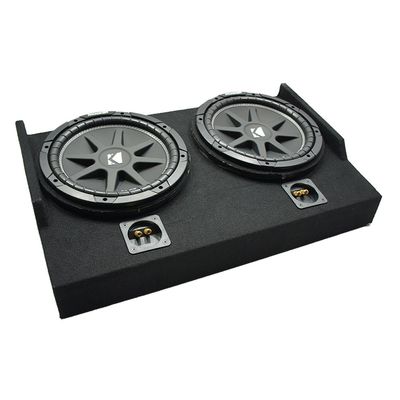 American Sound Connection FTB2X10-15EXTCAB Compatible with Ford F150 2015-2025 Super Cab Dual 10" Sub Box Subwoofer Enclosure and Kicker 43C104-N 10" Comp C10 Series Sub
