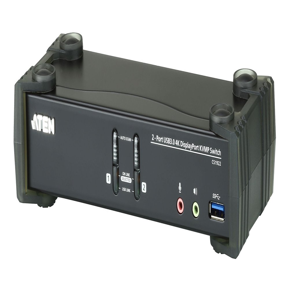 ATEN CS1922 2-Port USB 3.0 4K DisplayPort KVMP Switch (Cables Included)