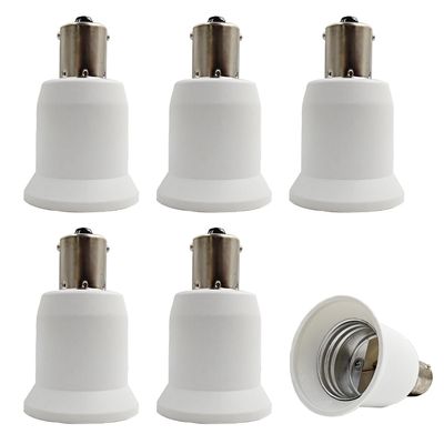 E-Simpo 6pcs BA15S to E26/E27 Light Socket Adapter BA15S Light Socket Adapter to Standard Medium Edison Screw Bulb Base Adapter (BA15S to E26/E27 Adapter)