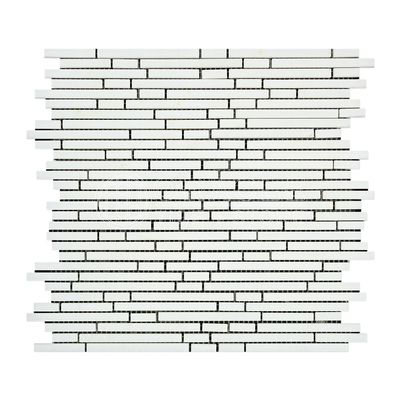 Thassos White Greek Marble Bamboo Sticks (Single Color) Mosaic Tile, Honed
