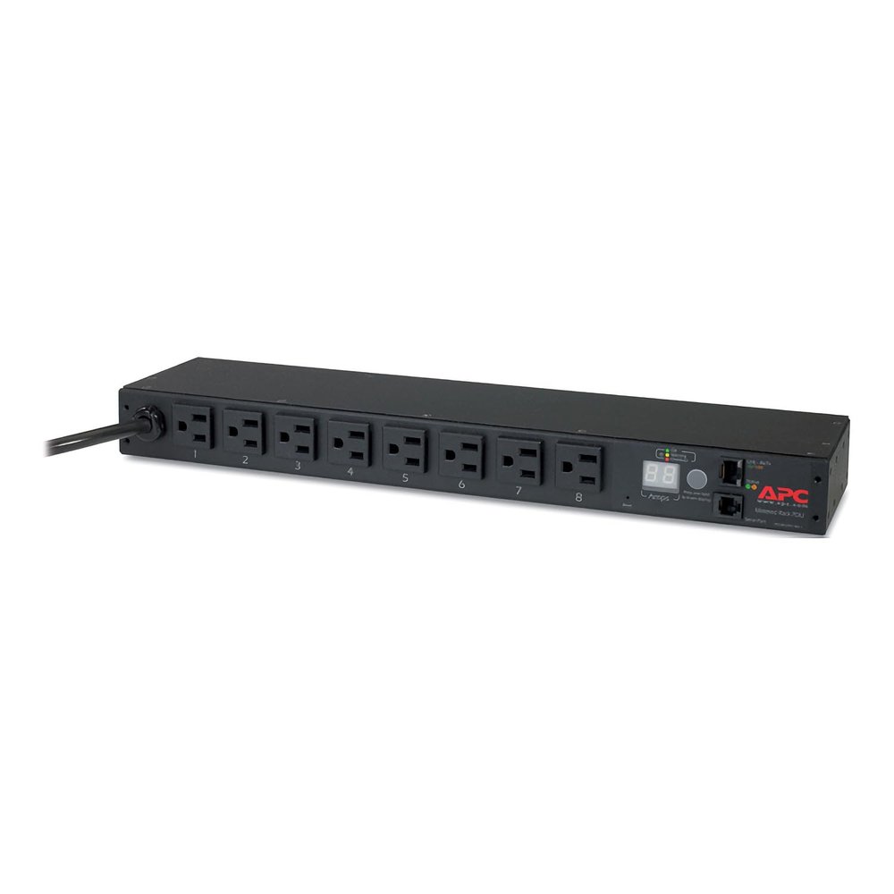APC Rack PDU, Metered, 1U, 15A, 100/120V, (8) 5-15 (AP7800B)