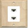 RiteAV Decorative 1 Gang 2 Port Cat5e Ethernet Wall Plate - Wood/White view 1