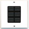 RiteAV Decorative 1 Gang 6 Port Cat5e Ethernet Wall Plate - White/Black view 1