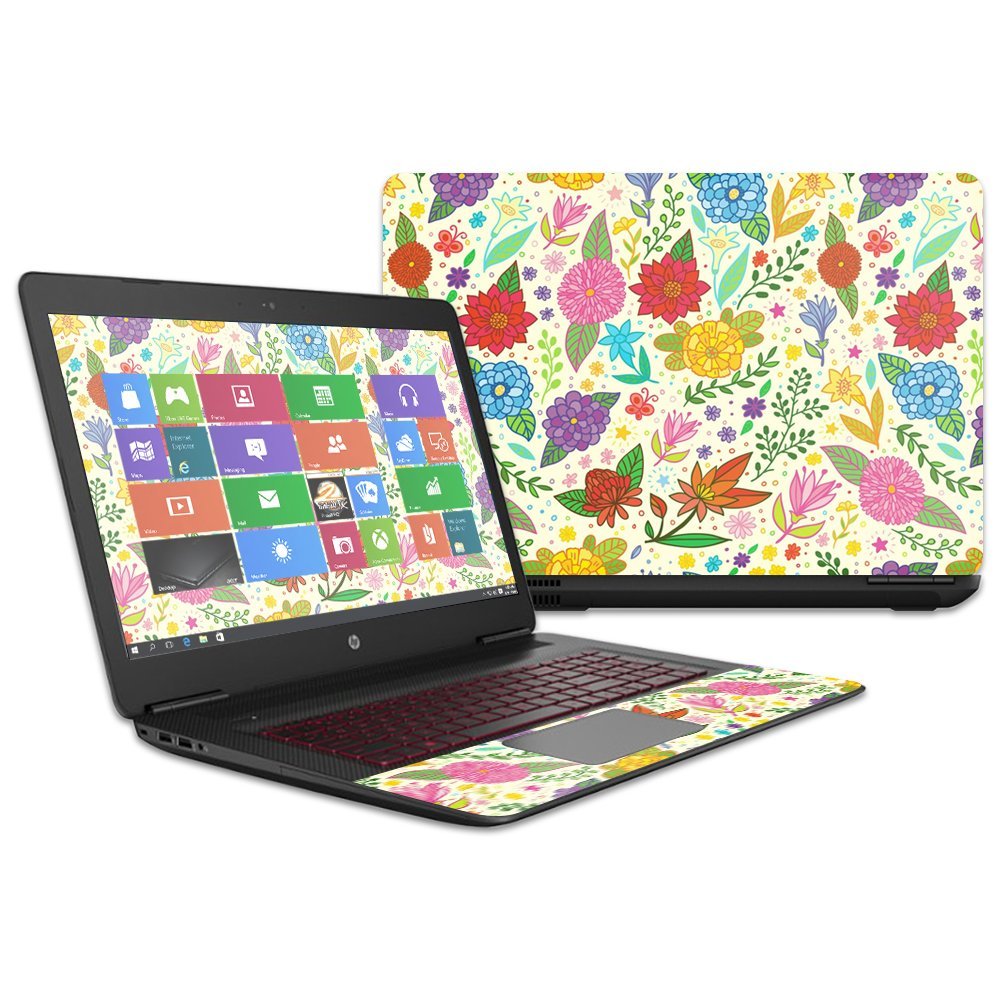 MightySkins Skin Compatible with HP OMEN Laptop 17t (2016) wrap Cover Sticker Skins Flower Garden