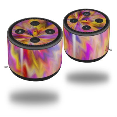 Skin Wrap Decal Set 2 Pack for Amazon Echo Dot 2 - Tie Dye Pastel (2nd Generation ONLY - Echo NOT Included)