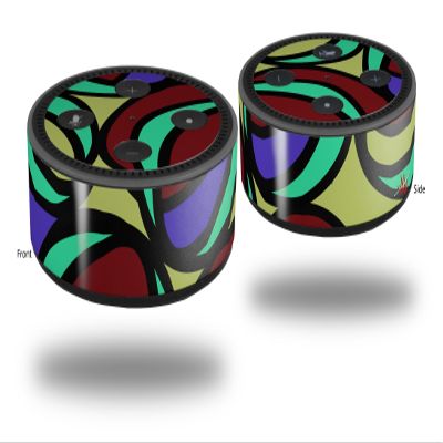 Skin Wrap Decal Set 2 Pack for Amazon Echo Dot 2 - Crazy Dots 04 (2nd Generation ONLY - Echo NOT INCLUDED)